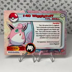 Wigglytuff #40 Topps Pokemon 1999 TV Animation Edition Blue Label FOIL LP - Image 5