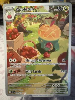 Pokemon Appletun 211/191 SV8 Surging Sparks Illustration Rare Full Art Holo - Image 1