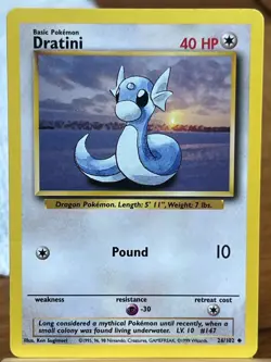 Pokemon TCG Dratini 26/102 Base Set LP - Image 1