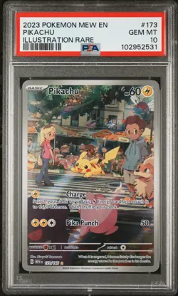 2023 POKEMON MEW EN-151 ILLUSTRATION RARE #173 PIKACHU PSA 10 - Image 1