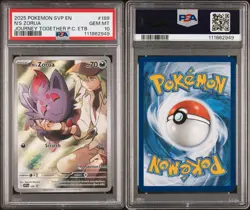 2025 POKEMON SVP EN-JOURNEY TOGETHER POKEMON CENTER ETB PROMO N'S ZORUA PSA 10 - Image 2