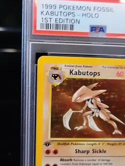 PSA 8! 1st Edition 1999 Pokemon Fossil 9/62 Kabutops - Holo RARE NM-MT - Image 2