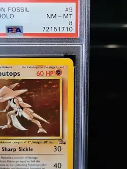 PSA 8! 1st Edition 1999 Pokemon Fossil 9/62 Kabutops - Holo RARE NM-MT - Image 3