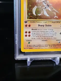 PSA 8! 1st Edition 1999 Pokemon Fossil 9/62 Kabutops - Holo RARE NM-MT - Image 5