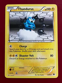 Thundurus #35 Emerging Powers Holo Rare Pokemon MP/LP - Image 1