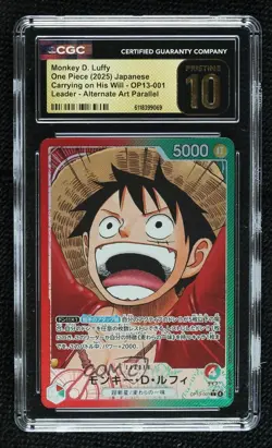 2025 One Piece Carrying on His Will Japanese Alt Art Monkey D Luffy CGC 10 - Image 1