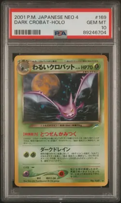 Pokemon Card Japanese Holo Dark Crobat No. 169 PSA 10 GEM MINT Neo 4 Destiny - Image 3