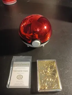 Pokemon 23k Gold Plated Mewtwo Burger King 1999 Sealed Pokeball Trading Card - Image 2