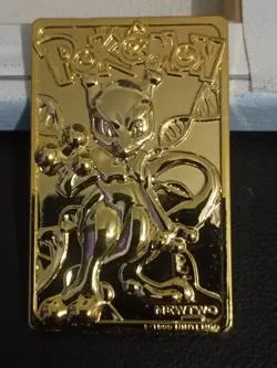 Pokemon 23k Gold Plated Mewtwo Burger King 1999 Sealed Pokeball Trading Card - Image 3