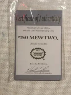 Pokemon 23k Gold Plated Mewtwo Burger King 1999 Sealed Pokeball Trading Card - Image 5