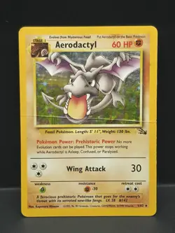 Pokemon TCG Aerodactyl Fossil Holo Card 1/62 Unlimited Rare - Image 1