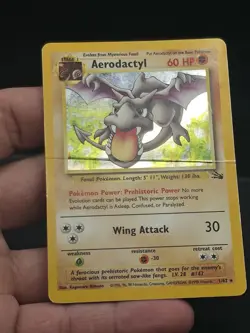Pokemon TCG Aerodactyl Fossil Holo Card 1/62 Unlimited Rare - Image 3