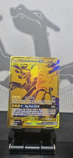 Pokemon TCG Black Star Promo Pikachu Zekrom Tag Team Gold GX SM248 Card NM - Image 1