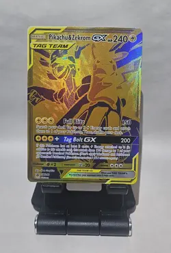 Pokemon TCG Black Star Promo Pikachu Zekrom Tag Team Gold GX SM248 Card NM - Image 3
