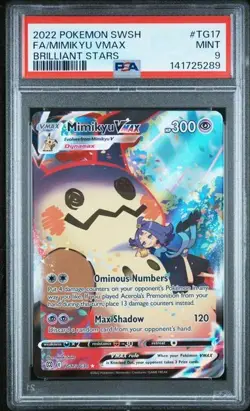 Pokemon SWSH Brilliant Stars Mimikyu VMAX TG17 Full Art PSA 9 - Image 1
