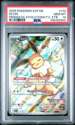 Pokemon Center Stamp Promo Eevee Prismatic Evolutions ETB SVP EN 173 PSA 10 - Image 2