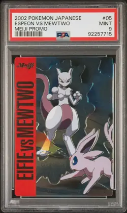PSA 9 MINT Pokemon Espeon Vs Mewtwo #05 Meiji Promo 2002 Japanese - Image 1