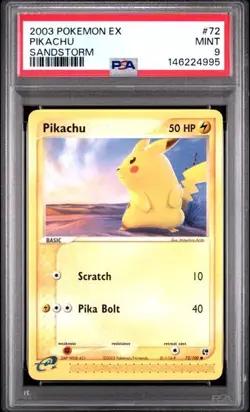 2003 POKEMON EX SANDSTORM #72 PIKACHU PSA 9 - Image 1