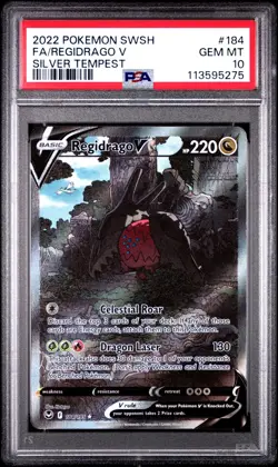 PSA 10 2022 Pokemon TCG Regidrago V 184/195 Silver Tempest Holo - Image 1
