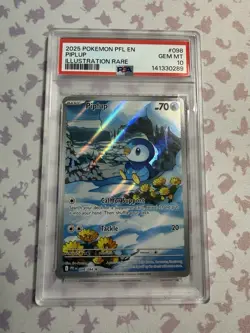 2025 Pokemon Phantasmal Flames Full Art Holo Illustration Rare Piplup 98 PSA 10 - Image 1