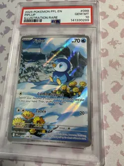 2025 Pokemon Phantasmal Flames Full Art Holo Illustration Rare Piplup 98 PSA 10 - Image 4