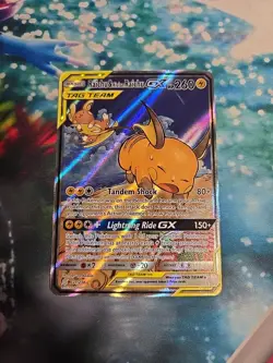 Raichu & Alolan Raichu GX 221/236 Unified Minds (LP/LP-) Pokemon TCG - Image 1