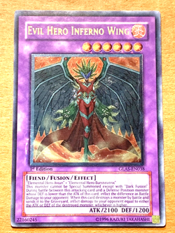 yugioh EVIL HERO INFERNO WING GLAS-EN038 Ultimate Rare 1st Edition near mint - Image 4