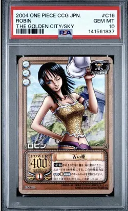 PSA 10 2004 BANDAI ONE PIECE CCG JAPANESE THE GOLDEN CITY IN THE SKY ROBIN C16 - Image 1