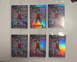 LOT of (6) One Piece Monkey D Luffy US College Basketball SEALED Promo Cards - Image 1