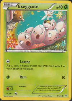 Exeggcute 1/108 - XY Roaring Skies Pokemon Card - Tomokazu Komiya Art - Image 1