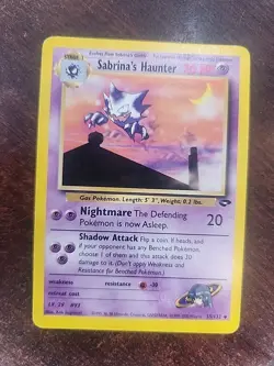 Sabrina's Haunter Gym Pokemon Card WOTC NM - Image 1