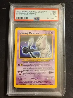 Pokemon TCG Shining Mewtwo Neo Destiny Holo Card 109/105 Secret Rare PSA 6 - Image 1
