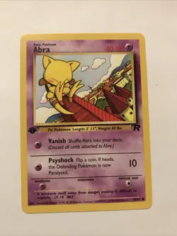Pokemon TCG Team Rocket Abra 1st Edition 49/82 Card - Image 1