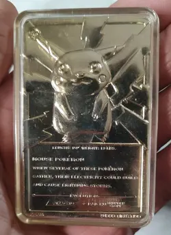 23K Gold Plated PIKACHU Trading Card 1999 Burger King Pokemon - RARE - Image 4
