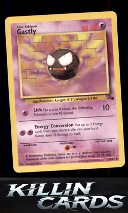 Gastly 33/62 Pokemon Uncommon Fossil Card NM - Image 1