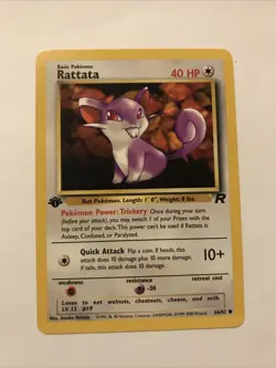 Pokemon TCG Team Rocket 1st Edition Regular Finish Rattata 66/82 Card - Image 1