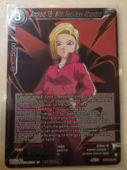 DBS Card Game - Android 18, With Reckless Abandon - Zenkai Art Promo - Image 1