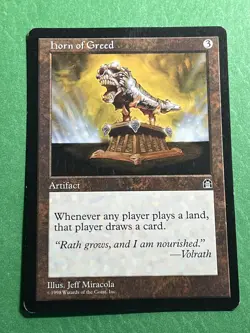 **Horn of Greed** ~Stronghold~ MTG: Magic the Gathering Moderate Play (MP) - Image 1