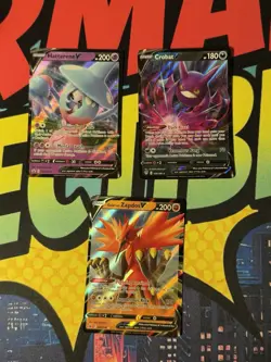 Pokemon 3 Card V Lot (Hatterene, Crobat, Zapdos) - Image 1