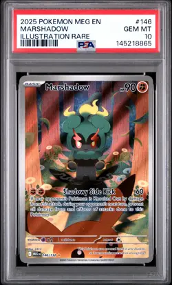 2025 POKEMON MEG EN-MEGA EVOLUTION ILLUSTRATION RARE #146 MARSHADOW PSA 10 - Image 1