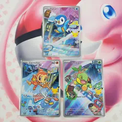 Piplup 042 + Chimchar 041 + Turtwig 040 - First Partner Pokemon Cards - #L387 - Image 1