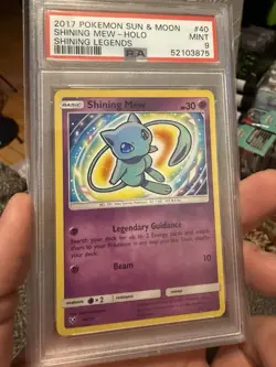 2017 POKEMON SUN & MOON SHINING LEGENDS #40 SHINING MEW-HOLO PSA 9 - Image 1
