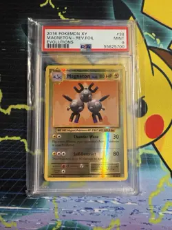 2016 POKEMON XY EVOLUTIONS #38 MAGNETON-REVERSE FOIL PSA 9 - Image 1