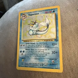 Vaporeon Pokemon 12/64 Jungle Holo fossil - Image 2