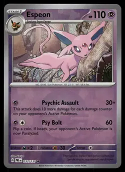 Espeon (Poke Ball Pattern) 033/131 Holo Rare SV: Prismatic Evolutions Pokemon NM - Image 1
