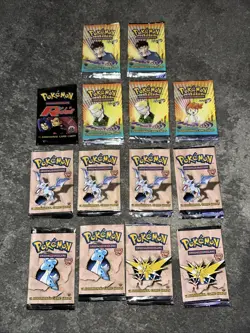 Pokemon 1st Edition Empty Vintage Packs (14) - Fossil, Team Rocket, Gym Heroes - Image 1