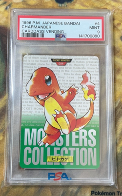 Charmander Carddass Vending 1996 Pokemon Japanese Bandai PSA Mint 9 #2771 - Image 1