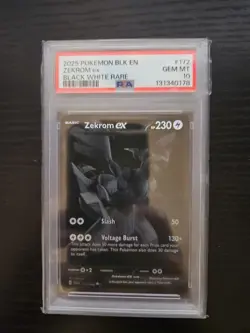 Pokemon 2025 Zekrom ex 172/086 Black White Rare Black Bolt GEM MINT PSA 10 - Image 1