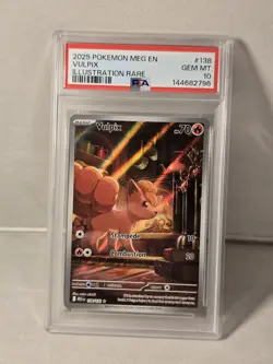 2025 Pokemon Mega Evolution Vulpix Illustration Rare #138 PSA 10 - Image 1