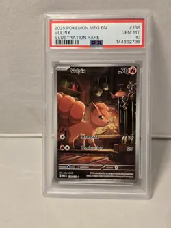 2025 Pokemon Mega Evolution Vulpix Illustration Rare #138 PSA 10 - Image 2
